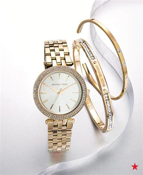 michael kors mini darci gold-tone watch and bracelet gift set|Michael Kors Mini Darci Gold.